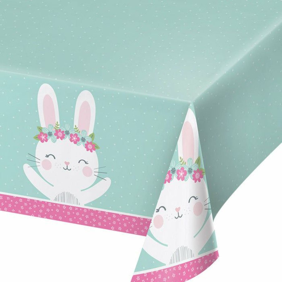 Birthdays * | Creative Converting Birthday Bunny Plastic Tablecover All Over Print, 54 X 102 1St Birthday Party Themes