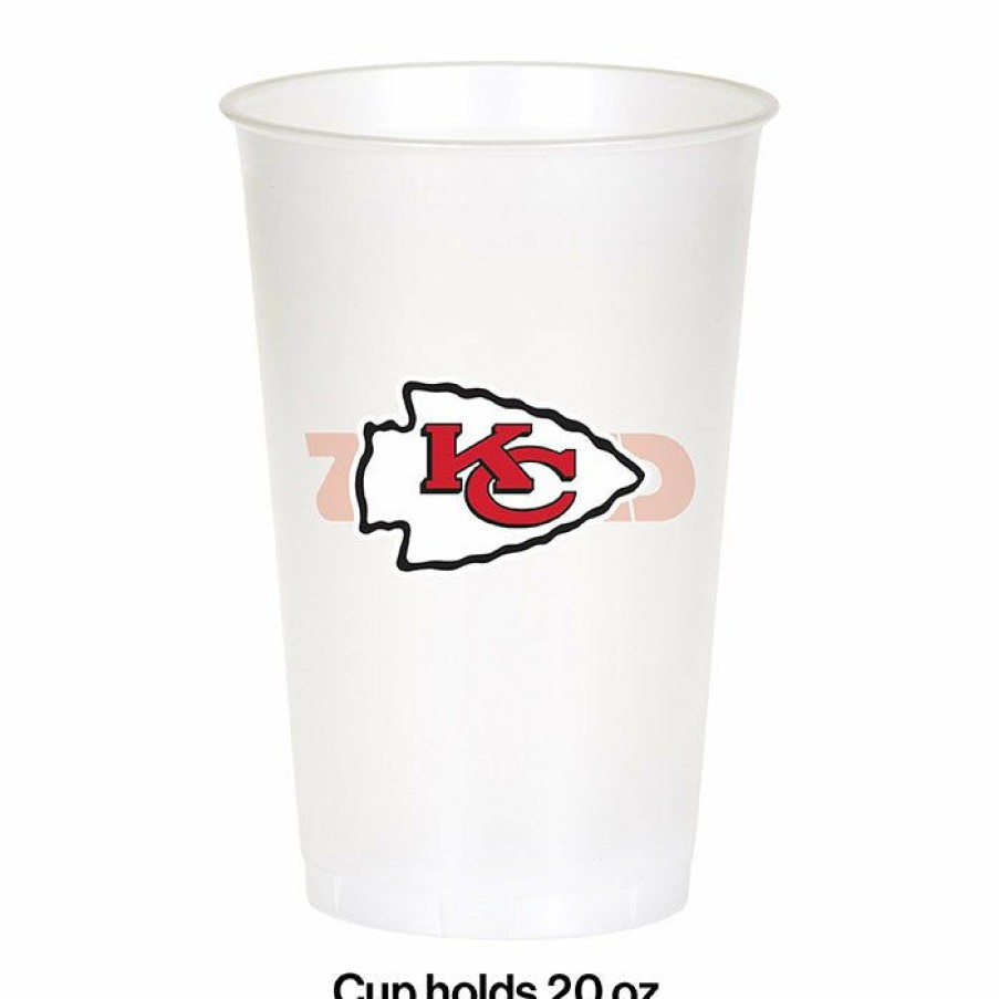 Sports * | Creative Converting Kansas City Chiefs Plastic Cup, 20Oz, 8 Ct Nfl And Football Party Supplies