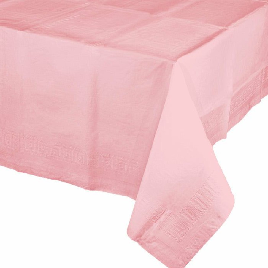 Solid Color Tableware * | Creative Converting Classic Pink Tablecover 54 X 108 Polylined Tissue Solid Color Tableware