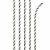 Solid Color Tableware * | Creative Converting Black Striped Paper Straws, 24 Ct