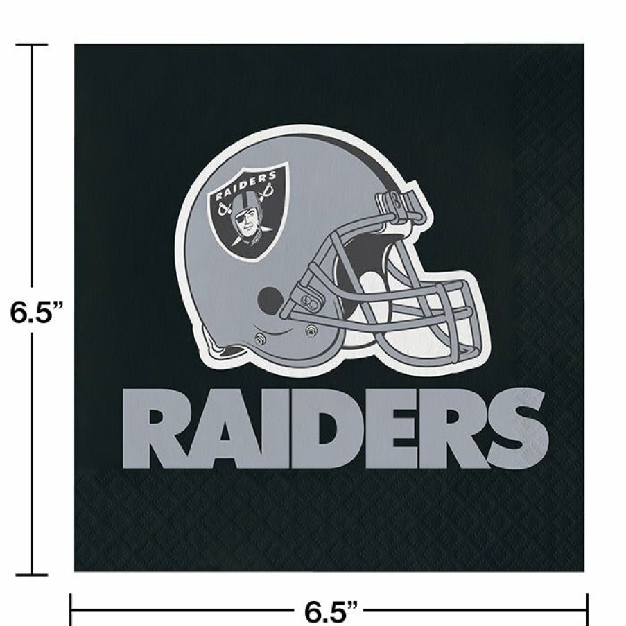 Sports * | Creative Converting Nfl And Football Party Supplies Las Vegas Raiders Napkins, 16 Ct