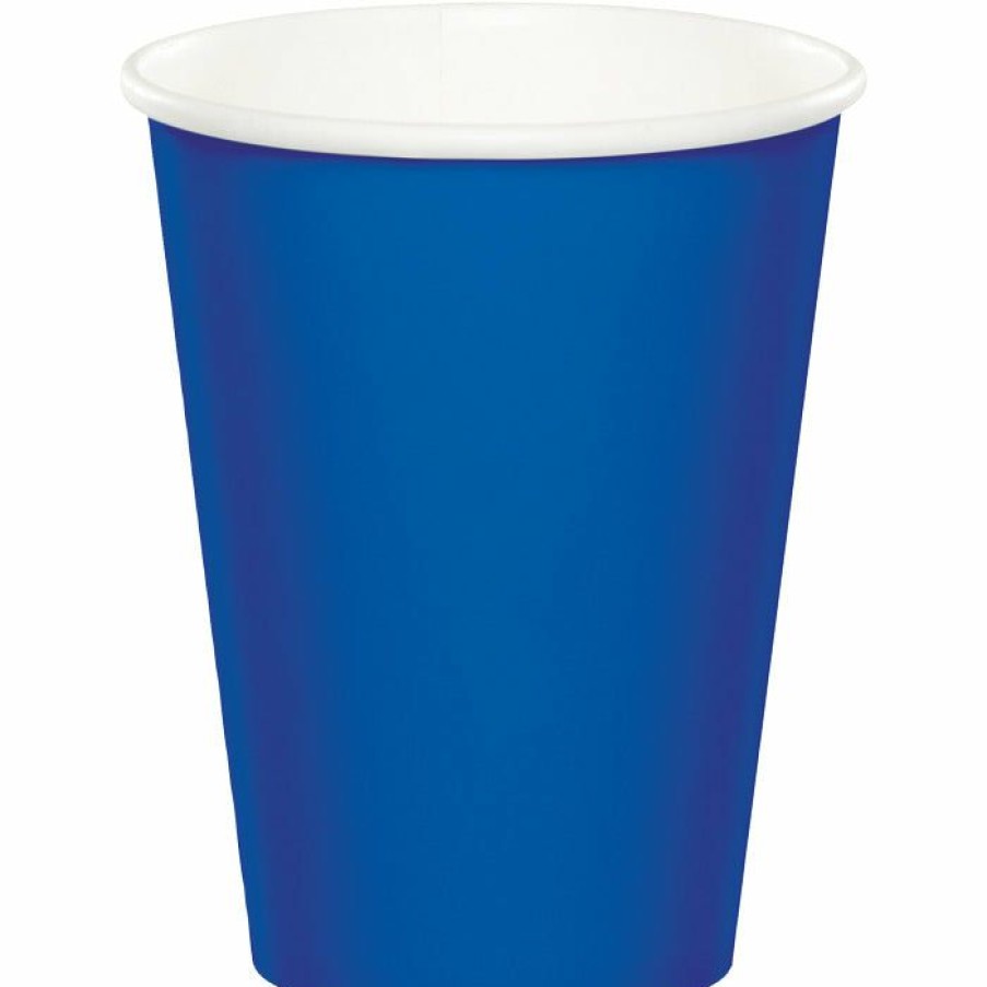 Solid Color Tableware * | Creative Converting Cobalt Hot/Cold Paper Cups 9 Oz., 24 Ct Solid Color Tableware