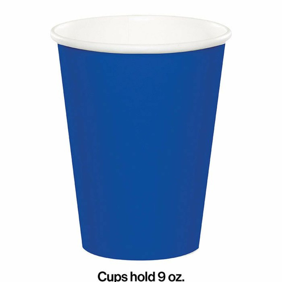 Solid Color Tableware * | Creative Converting Cobalt Hot/Cold Paper Cups 9 Oz., 24 Ct Solid Color Tableware