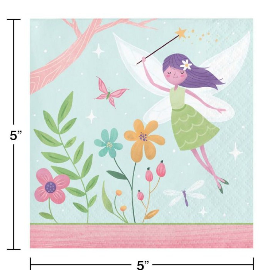 Birthdays * | Creative Converting Kids Birthday Party Themes Fairy Forest Beverage Napkin 16Ct