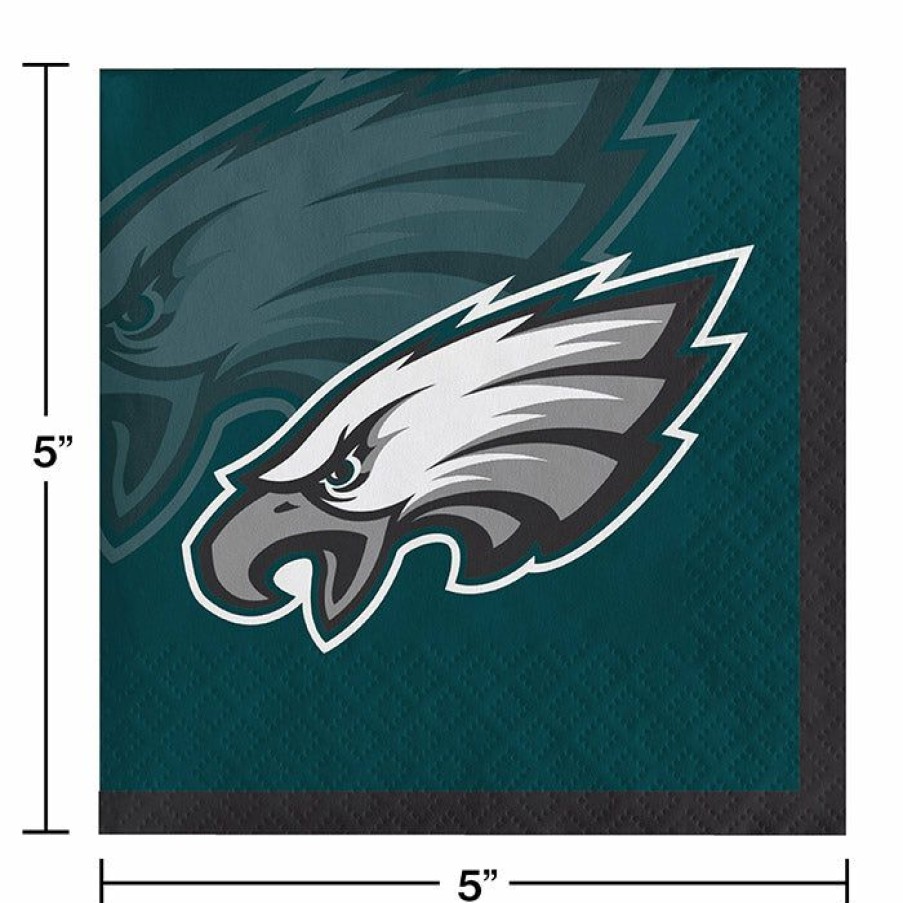 Sports * | Creative Converting Philadelphia Eagles Beverage Napkins, 16 Ct