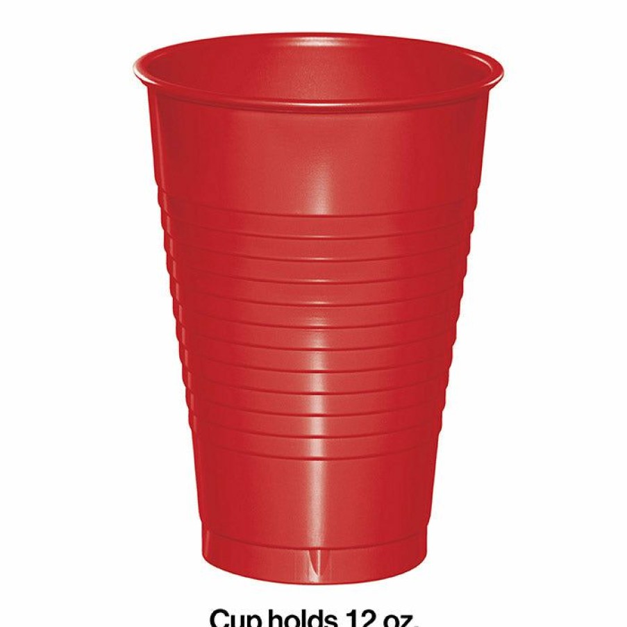 Solid Color Tableware * | Creative Converting Classic Red 12 Oz Plastic Cups, 20 Ct Solid Color Tableware