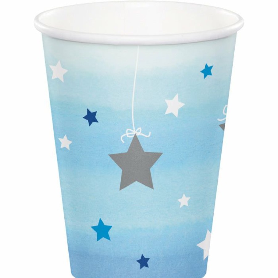 Birthdays * | Creative Converting One Little Star Boy Hot/Cold Paper Paper Cups 9 Oz., 8 Ct