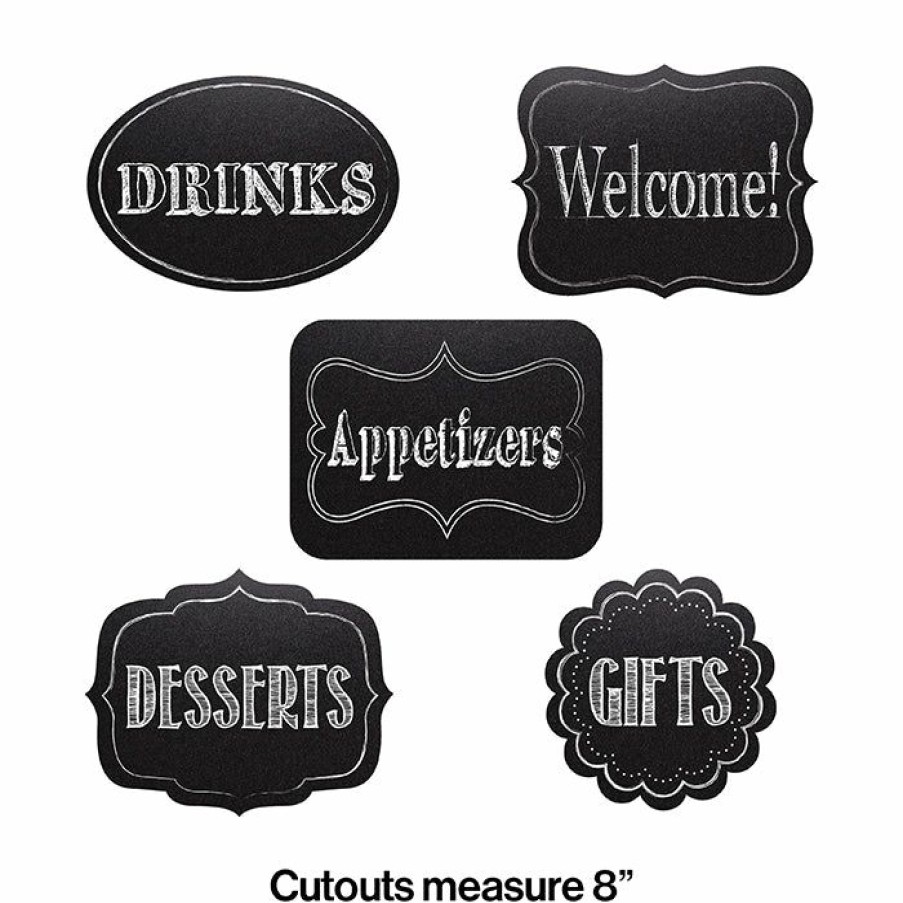 Birthdays * | Creative Converting Chalkboard Assorted Cutouts (60/Case)