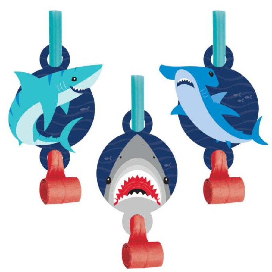 Birthdays * | Creative Converting Shark Party Blowouts W/ Med (8/Pkg) Kids Birthday Party Themes