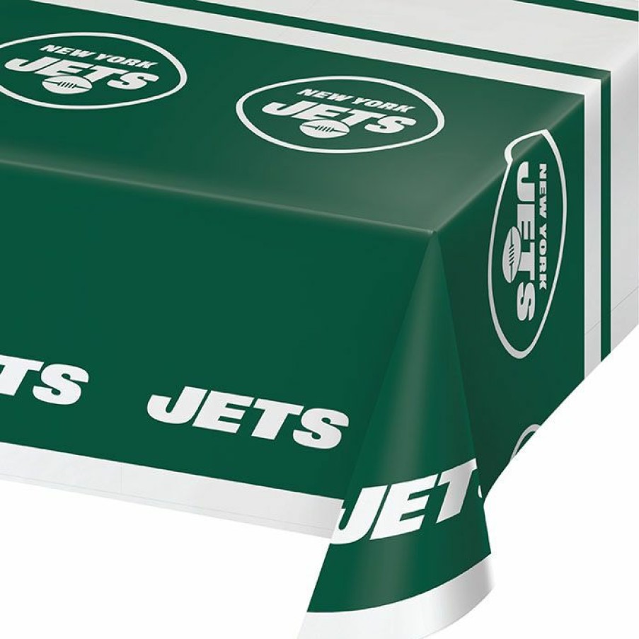 Sports * | Creative Converting New York Jets Plastic Tablecover, 54 X 102 1Ct Nfl And Football Party Supplies