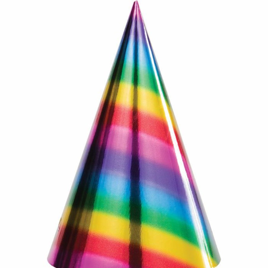 Birthdays * | Creative Converting Kids Birthday Party Themes Rainbow Foil Party Hats, 8 Ct