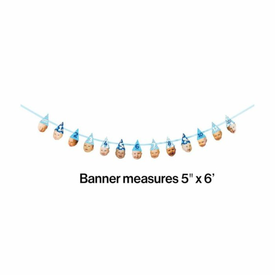 General Decorations * | Creative Converting General Decorations Blue Hats Custom Banner (12/Case)