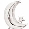 Themed Tableware * | Creative Converting Starry Night Metallic Balloon Moon Shaped 1Ct