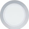 Bridal And Wedding * | Creative Converting 10.25 Silver Rim Plastic Plate 10Ct Anniversary Decorations