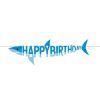 Birthdays * | Creative Converting Shark Party Shaped Banner With Ribbon (1/Pkg) Kids Birthday Party Themes