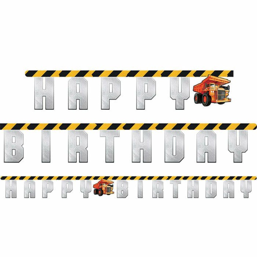 Birthdays * | Creative Converting Kids Birthday Party Themes Big Dig Construction Jointed Banner Lg