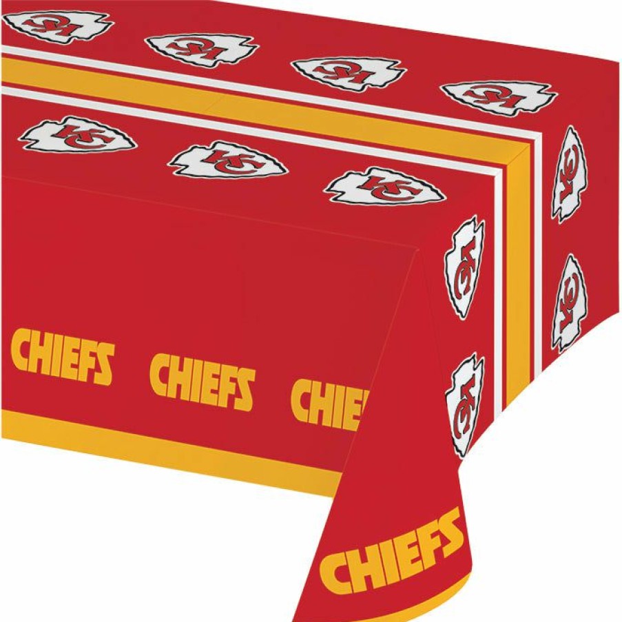 Sports * | Creative Converting Nfl And Football Party Supplies Kansas City Chiefs Plastic Table Cover, 54 X 102