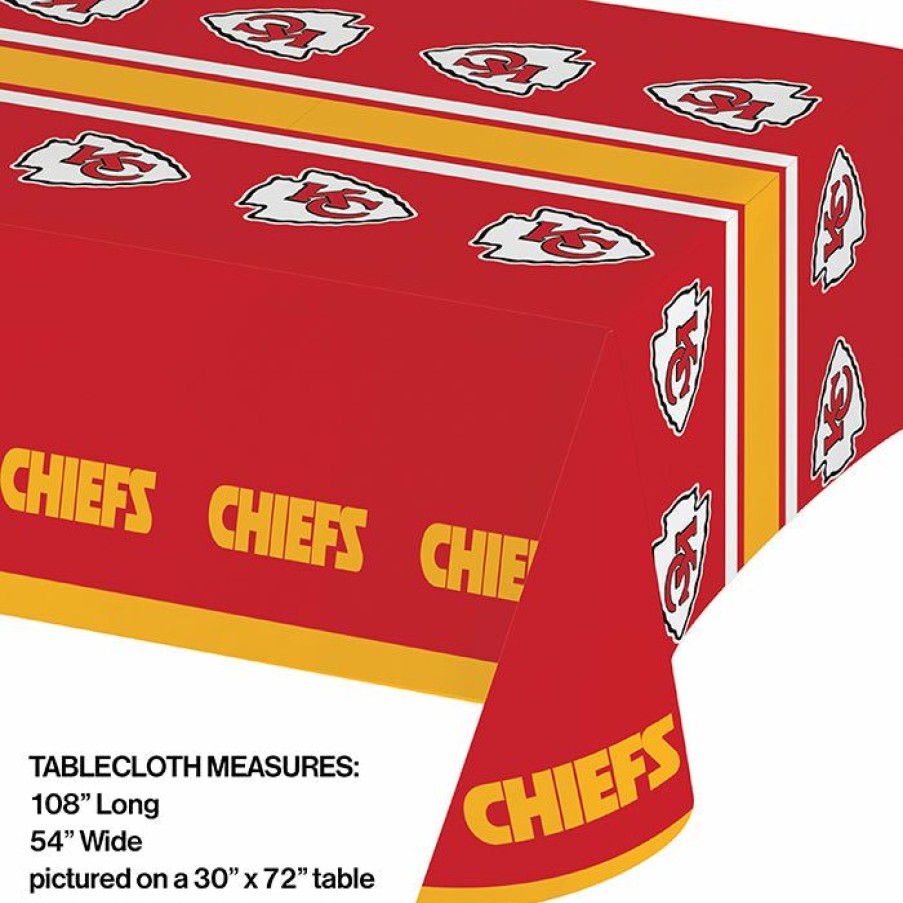 Sports * | Creative Converting Nfl And Football Party Supplies Kansas City Chiefs Plastic Table Cover, 54 X 102