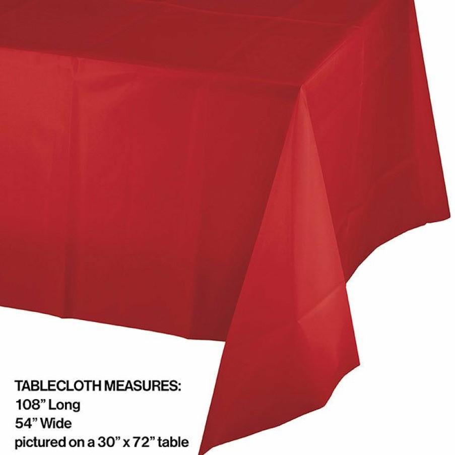 Solid Color Tableware * | Creative Converting Classic Red Tablecover Plastic 54 X 108