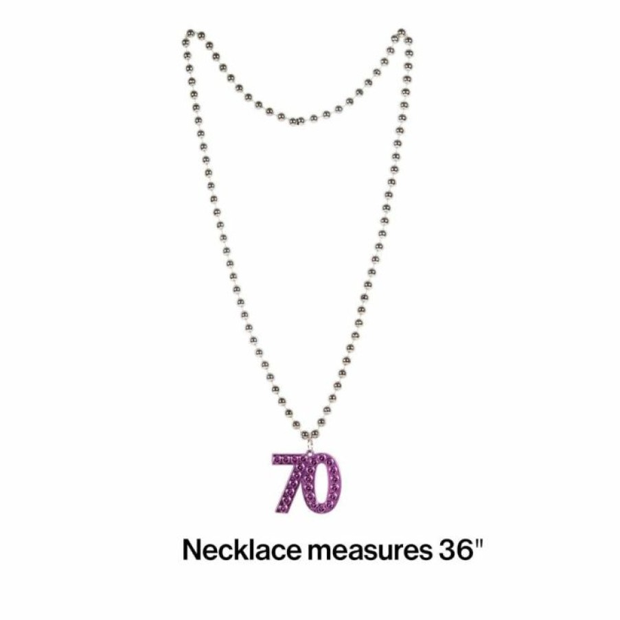 Birthdays * | Creative Converting Adult Birthday Party Themes Age 70 Plastic Necklace (12/Case)