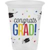 Graduation Party Supplies * | Creative Converting Graduation Party Supplies 16Oz Plastic Cup, Clear Congrats Grad (8/Pkg)