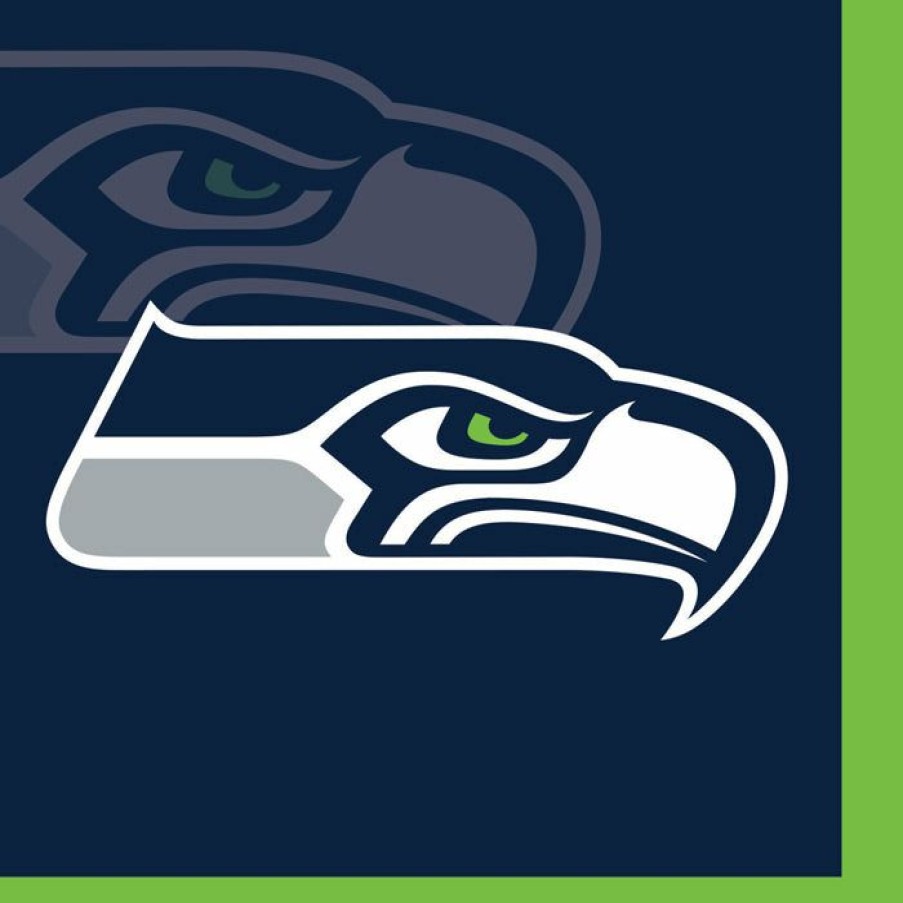 Sports * | Creative Converting Nfl And Football Party Supplies Seattle Seahawks Beverage Napkins, 16 Ct