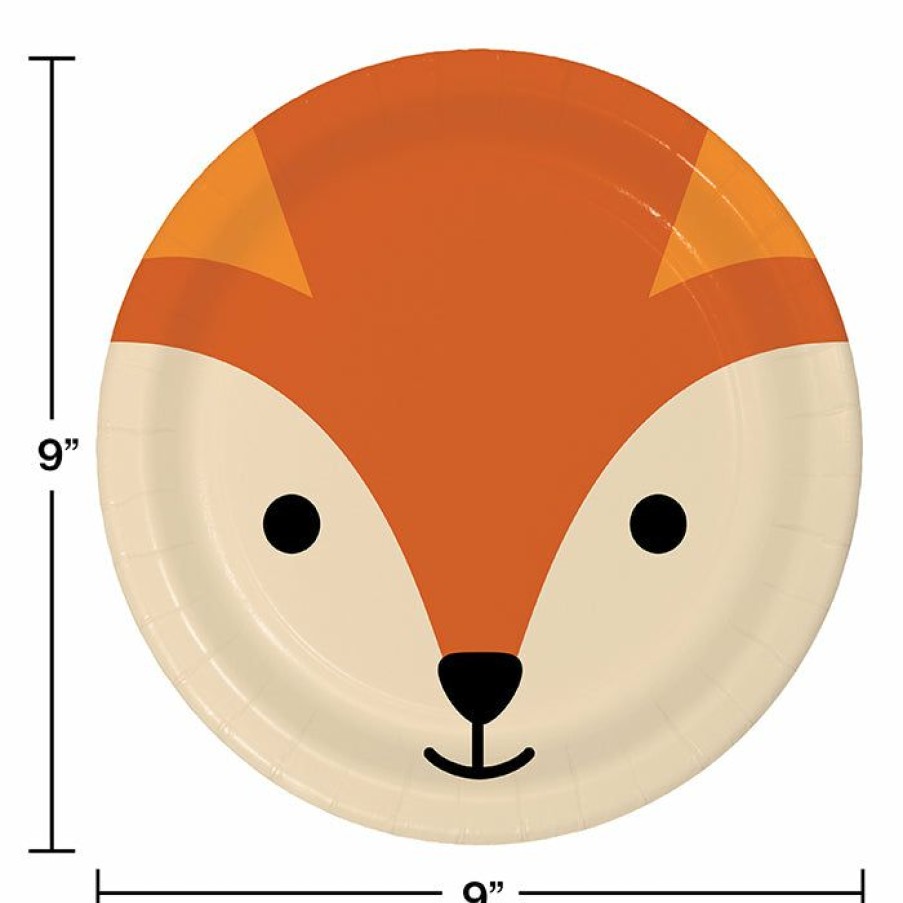 Birthdays * | Creative Converting Kids Birthday Party Themes Animal Faces Dinner Plate, Fox 8Ct