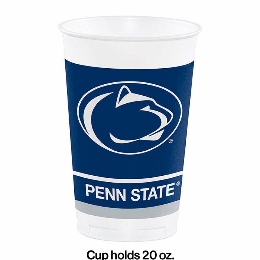 Sports * | Creative Converting Penn State University 20 Oz. Plastic Cups, 8 Ct Ncaa College Themed Party Decorations