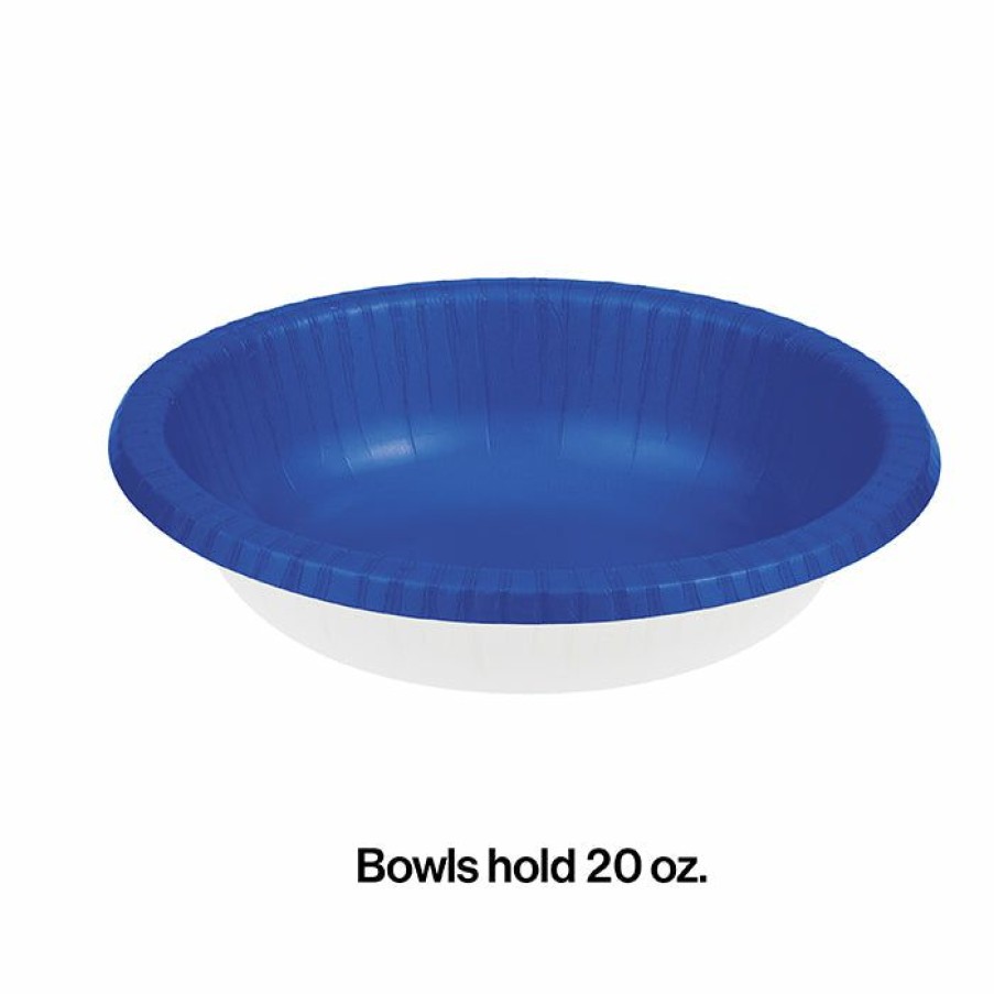 Solid Color Tableware * | Creative Converting Cobalt Paper Bowls 20 Oz., 20 Ct Solid Color Tableware