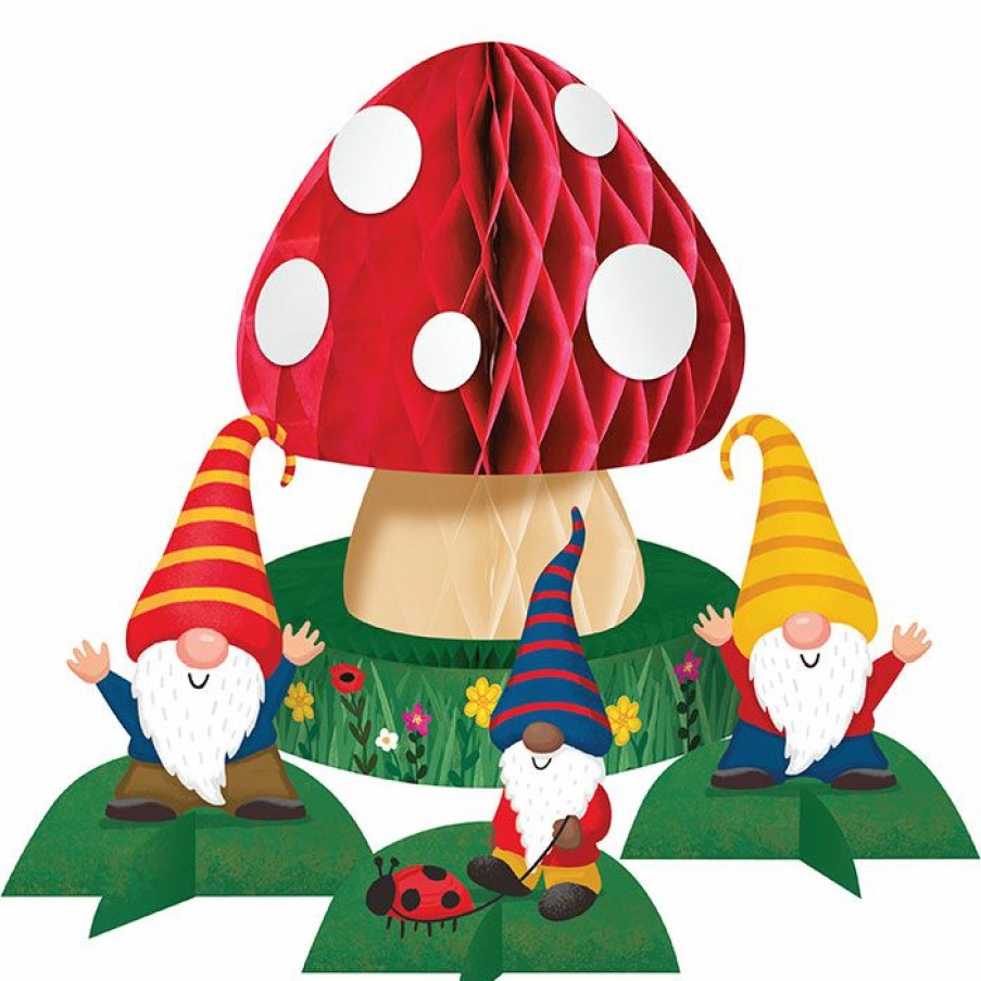 Birthdays * | Creative Converting Party Gnomes Honeycomb Centerpiece W/ Stands 1Ct Kids Birthday Party Themes