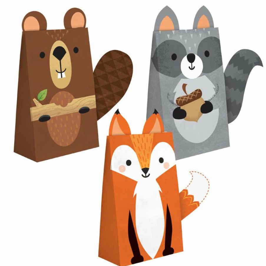 Birthdays * | Creative Converting Wild One Woodland Paper Treat Bags, Pack Of 8 1St Birthday Party Themes