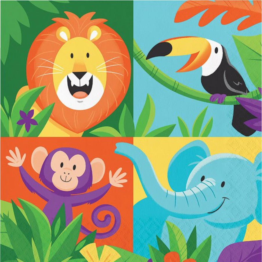 Birthdays * | Creative Converting Kids Birthday Party Themes Jungle Safari Napkins, 16 Ct