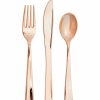 Solid Color Tableware * | Creative Converting Solid Color Tableware Assorted Cutlery, Metallic Rosegold, 24 Ct