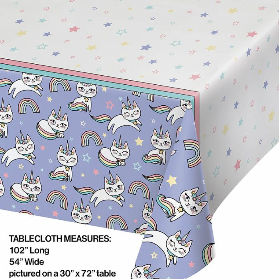 Birthdays * | Creative Converting Sassy Caticorn Paper Tablecover 54 X 102