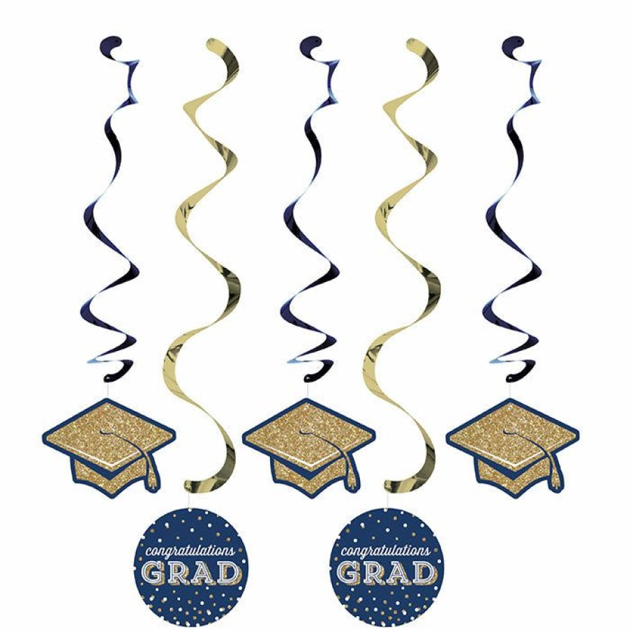 Graduation Party Supplies * | Creative Converting Glittering Grad Dizzy Danglers 5Ct