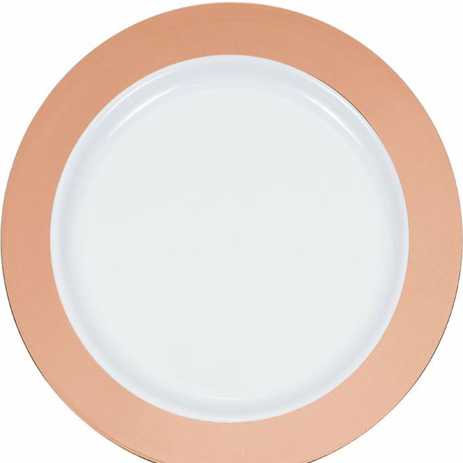 Bridal And Wedding * | Creative Converting 7.5 Rosegold Rim Plastic Plate 10Ct