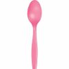 Solid Color Tableware * | Creative Converting Candy Pink Plastic Spoons, 50 Ct Solid Color Tableware