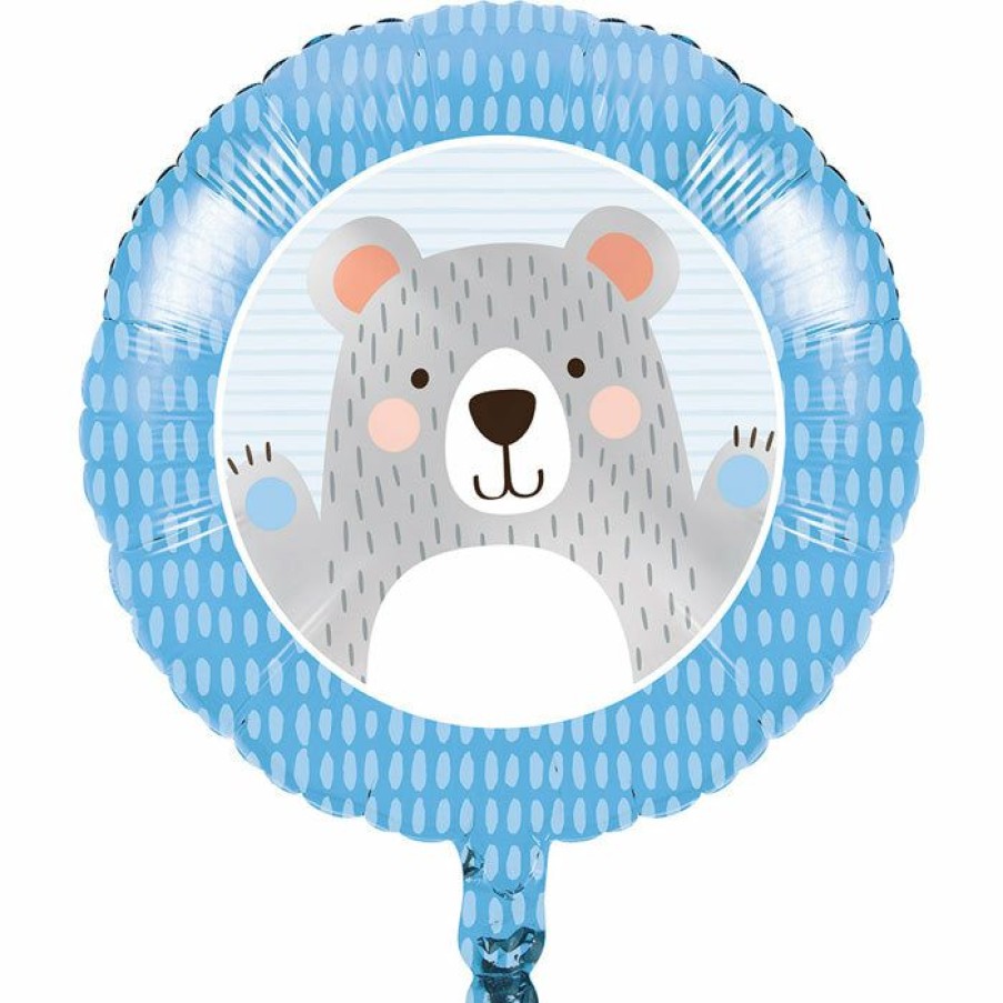 Birthdays * | Creative Converting Birthday Bear Metallic Balloon 18 1St Birthday Party Themes