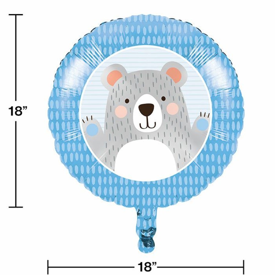 Birthdays * | Creative Converting Birthday Bear Metallic Balloon 18 1St Birthday Party Themes