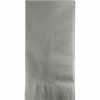 Solid Color Tableware * | Creative Converting Shimmering Silver Dinner Napkins 2Ply 1/8Fld, 50 Ct