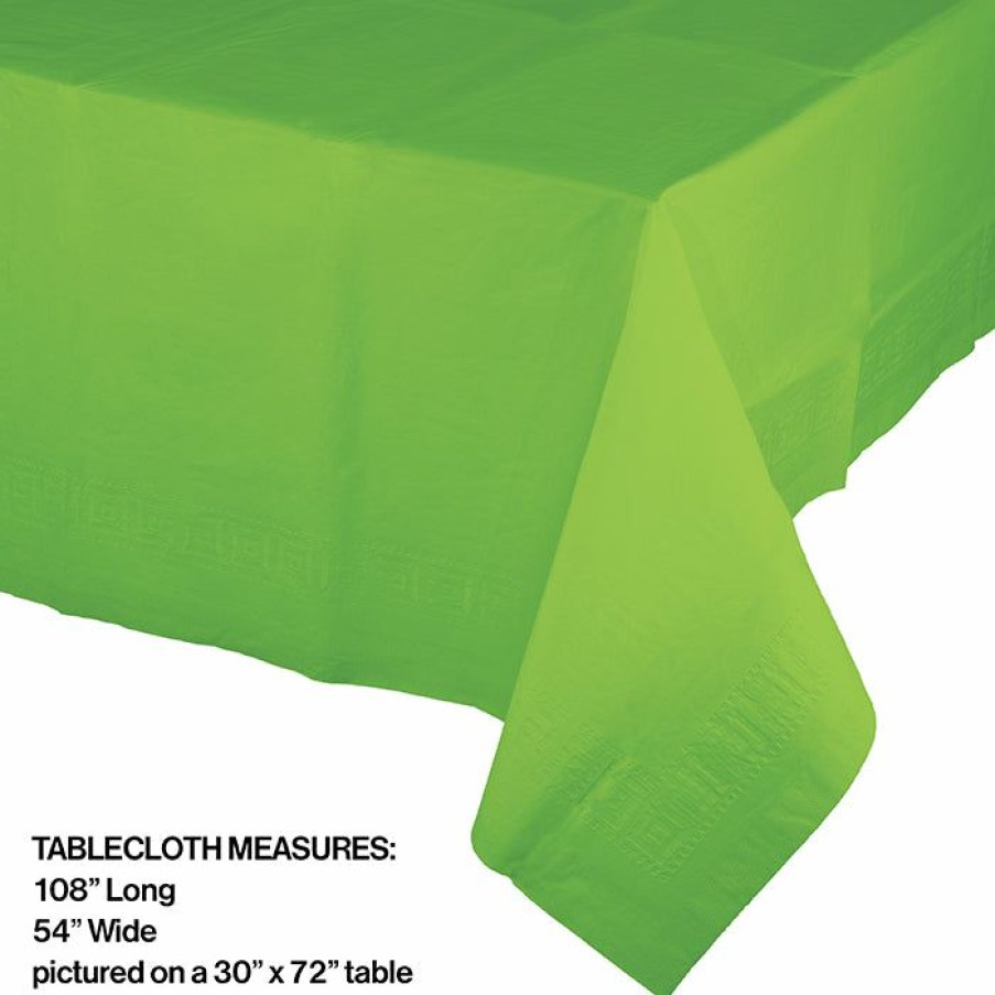 Solid Color Tableware * | Creative Converting Fresh Lime Tablecover 54 X 108 Polylined Tissue Solid Color Tableware