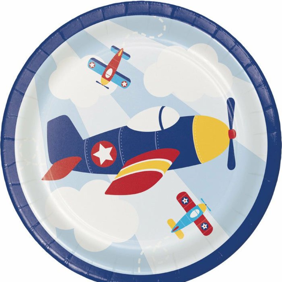 Birthdays * | Creative Converting Toy Airplane Dessert Plates, 8 Ct Kids Birthday Party Themes