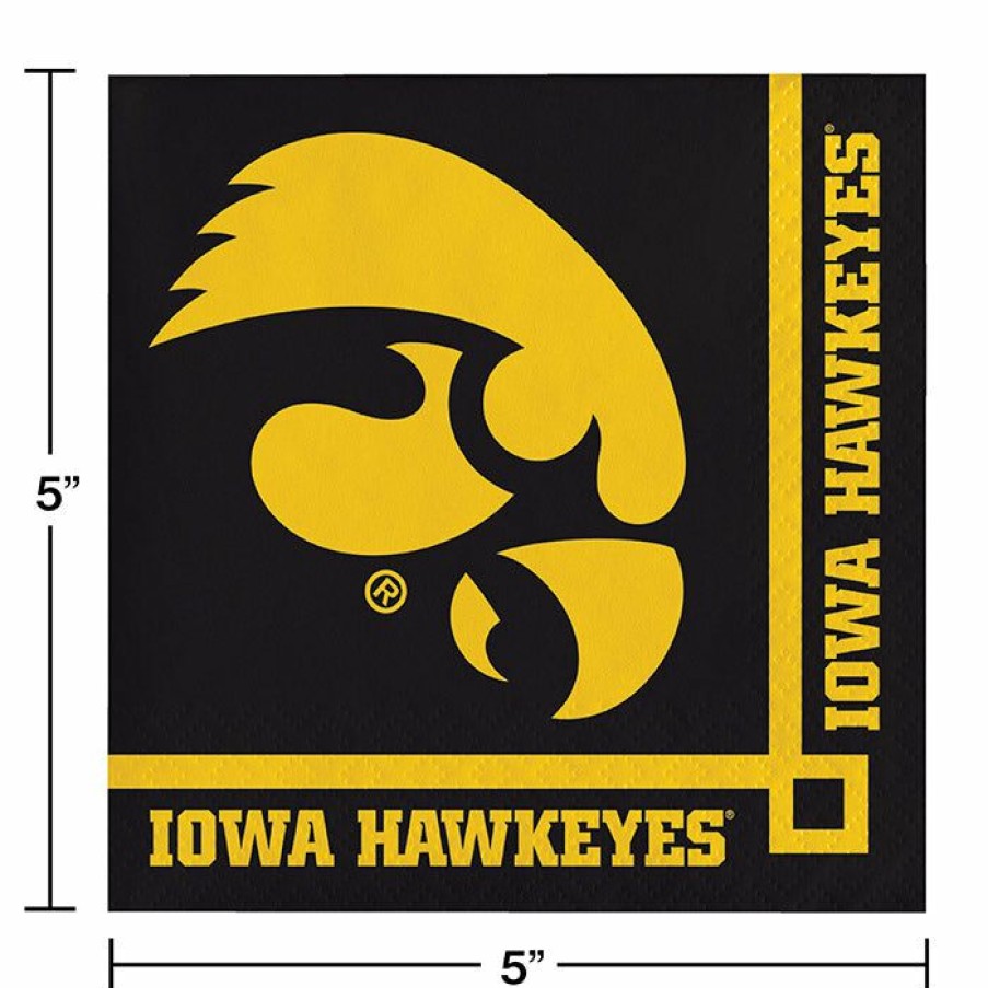 Sports * | Creative Converting Ncaa College Themed Party Decorations University Of Iowa Beverage Napkins, 2-Ply (240/Case)