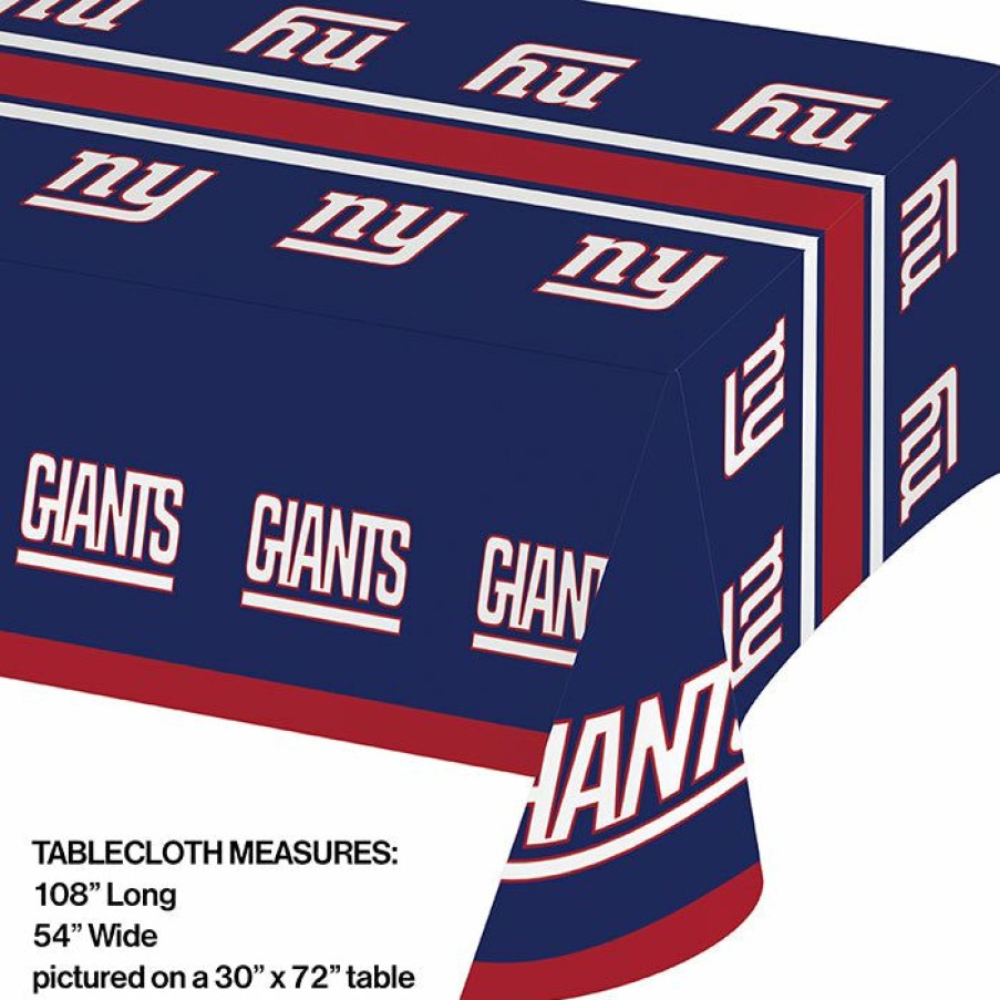 Sports * | Creative Converting Nfl And Football Party Supplies New York Giants Plastic Table Cover, 54 X 102