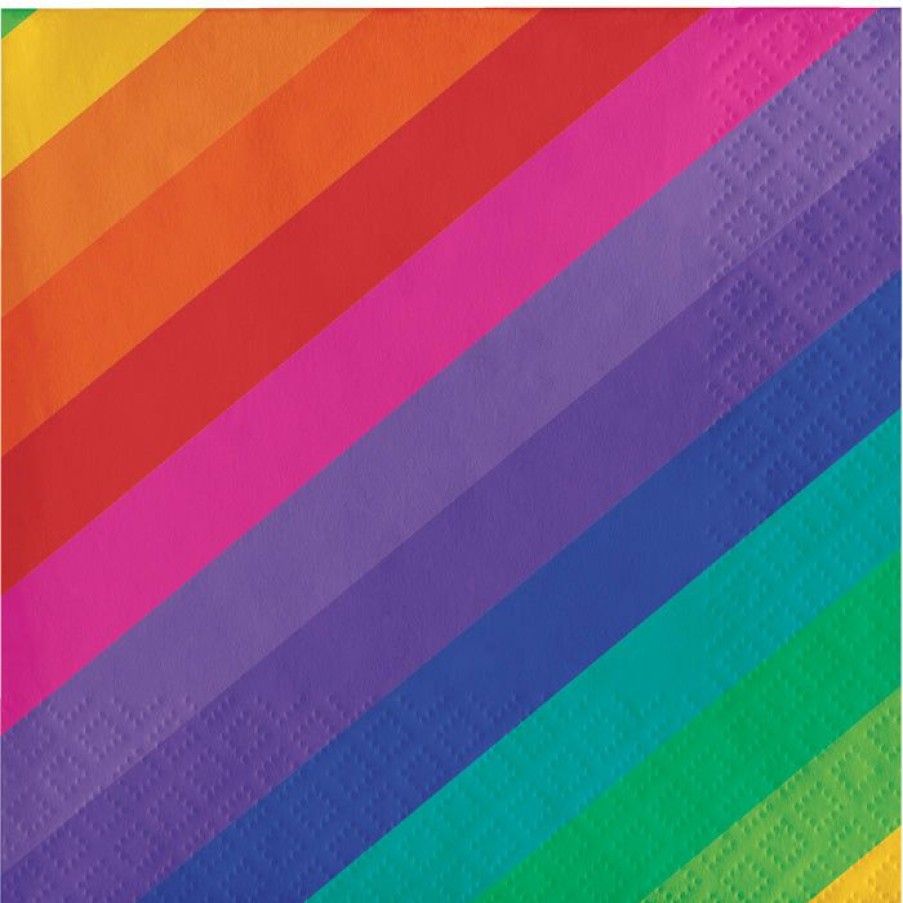 Birthdays * | Creative Converting Rainbow Beverage Napkins, 16 Ct