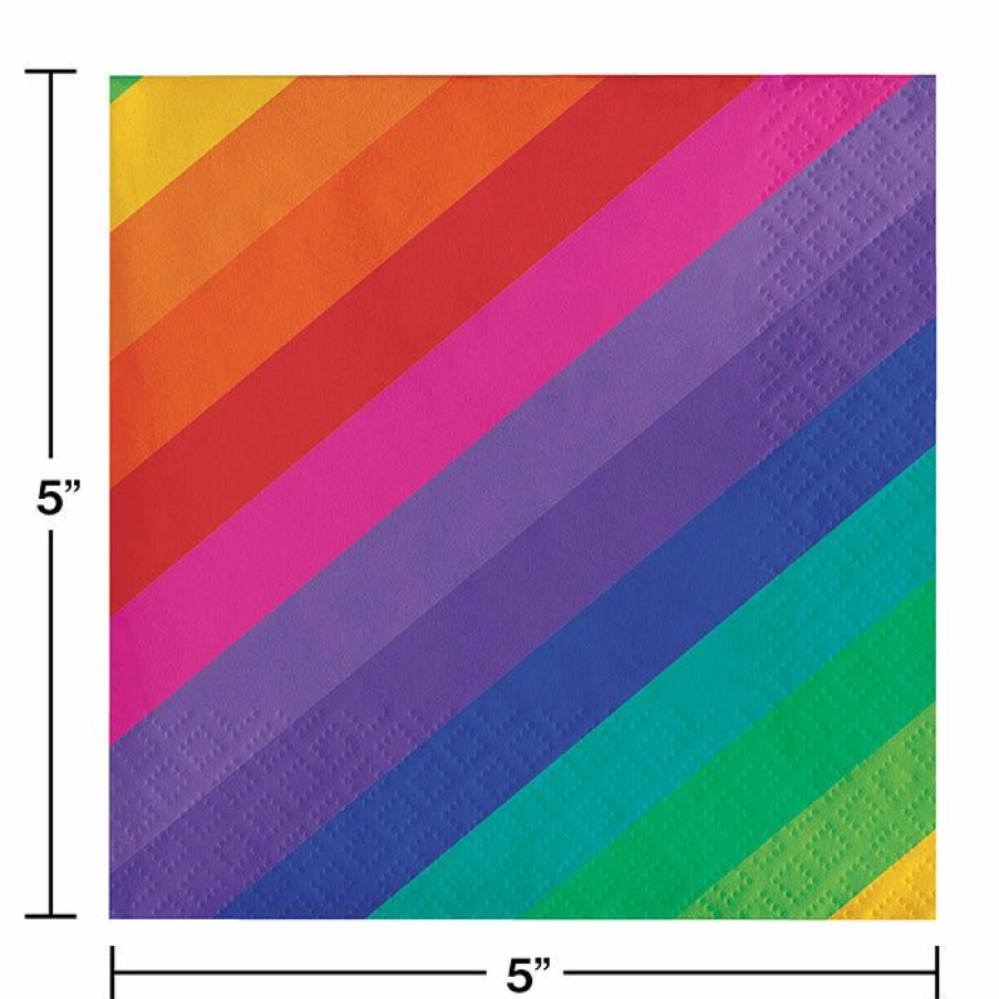 Birthdays * | Creative Converting Rainbow Beverage Napkins, 16 Ct