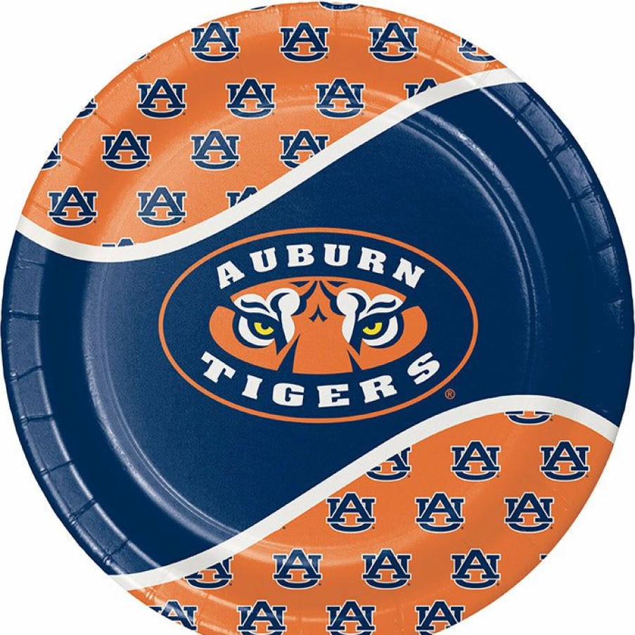 Sports * | Creative Converting Ncaa College Themed Party Decorations Auburn University Paper Plates, 8 Ct