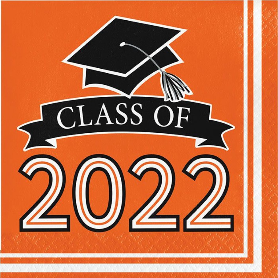 Graduation Party Supplies * | Creative Converting Orange Class Of 2022 Luncheon Napkins, 36Ct Graduation Party Supplies