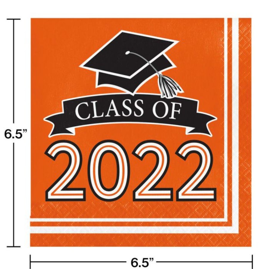 Graduation Party Supplies * | Creative Converting Orange Class Of 2022 Luncheon Napkins, 36Ct Graduation Party Supplies