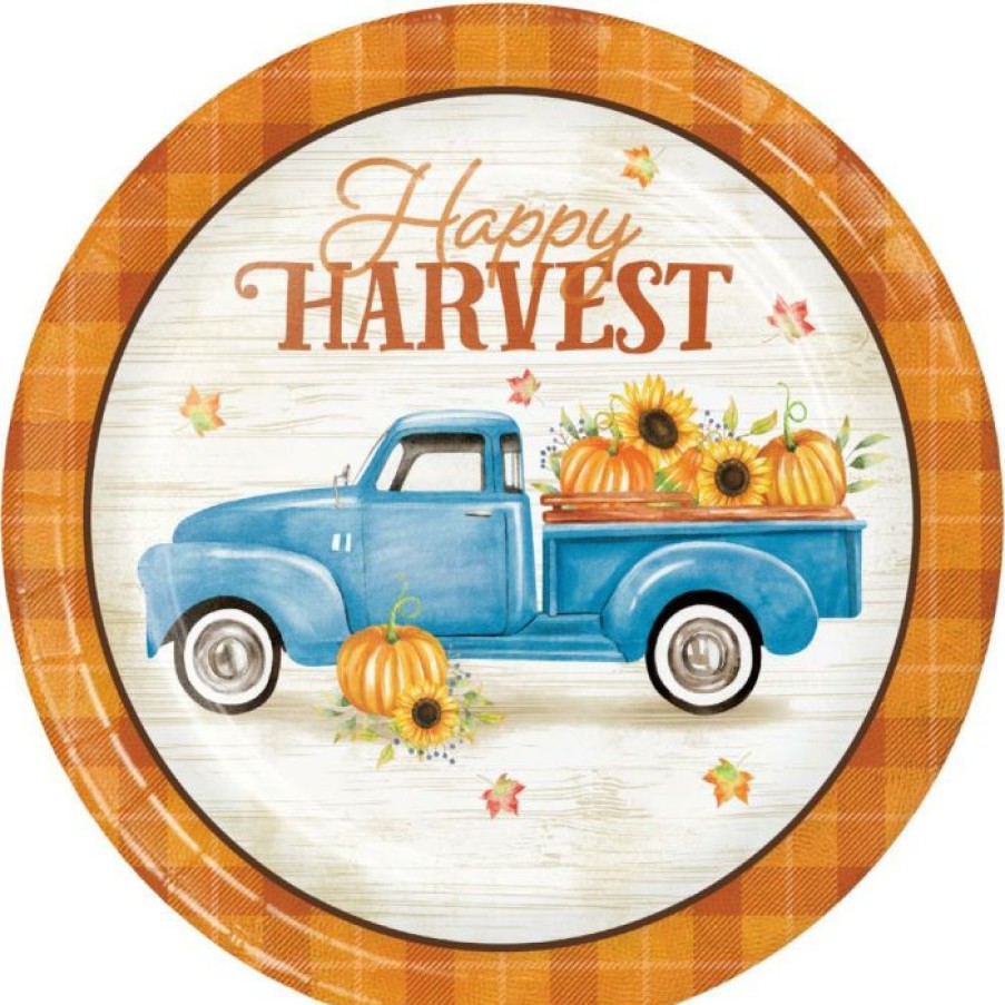 Holidays * | Creative Converting Thanksgiving Party Decorations Harvest Truck Dinner Plate, 8 Ct